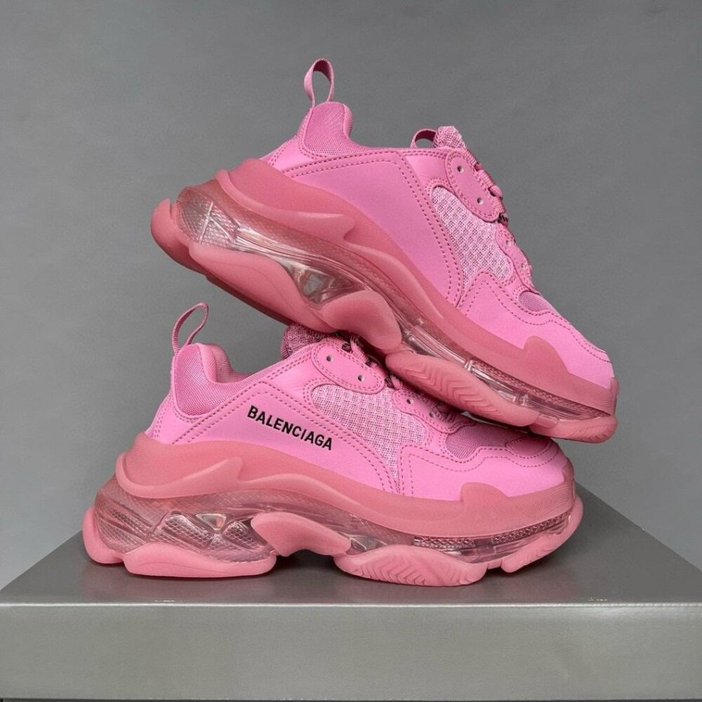 "Bold Bubblegum Pink Chunky Sneakers"